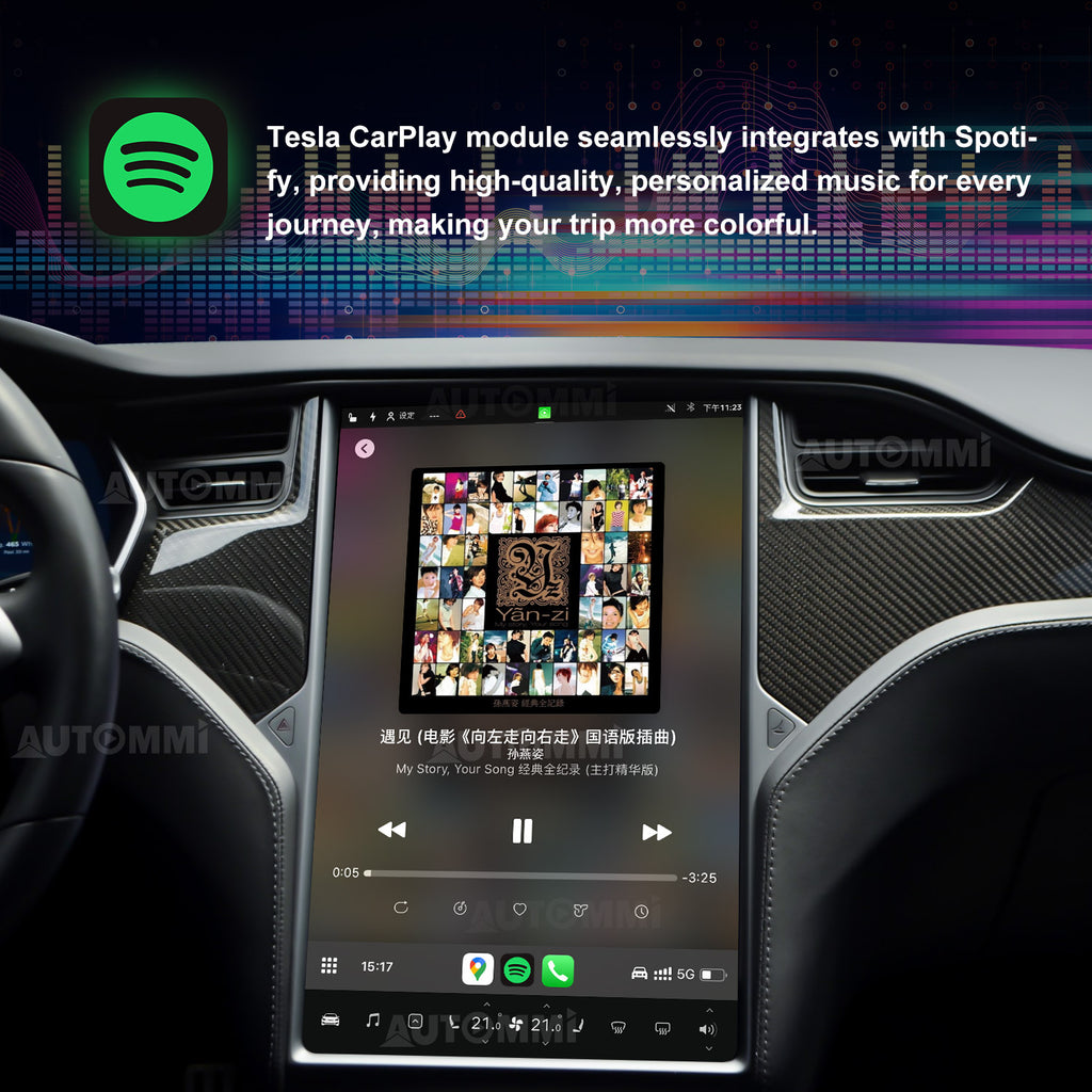 AutoMMI 2014-2021 Tesla Model S Model X Head Units Wireless Apple CarPlay &amp; Android Auto Module integration kit