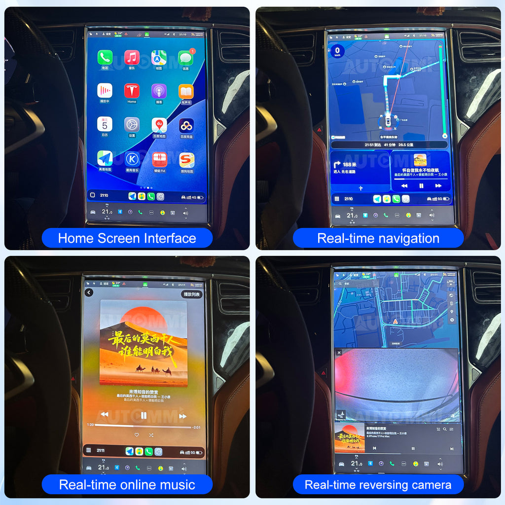 AutoMMI 2014-2021 Tesla Model S Model X Head Units Wireless Apple CarPlay &amp; Android Auto Module integration kit