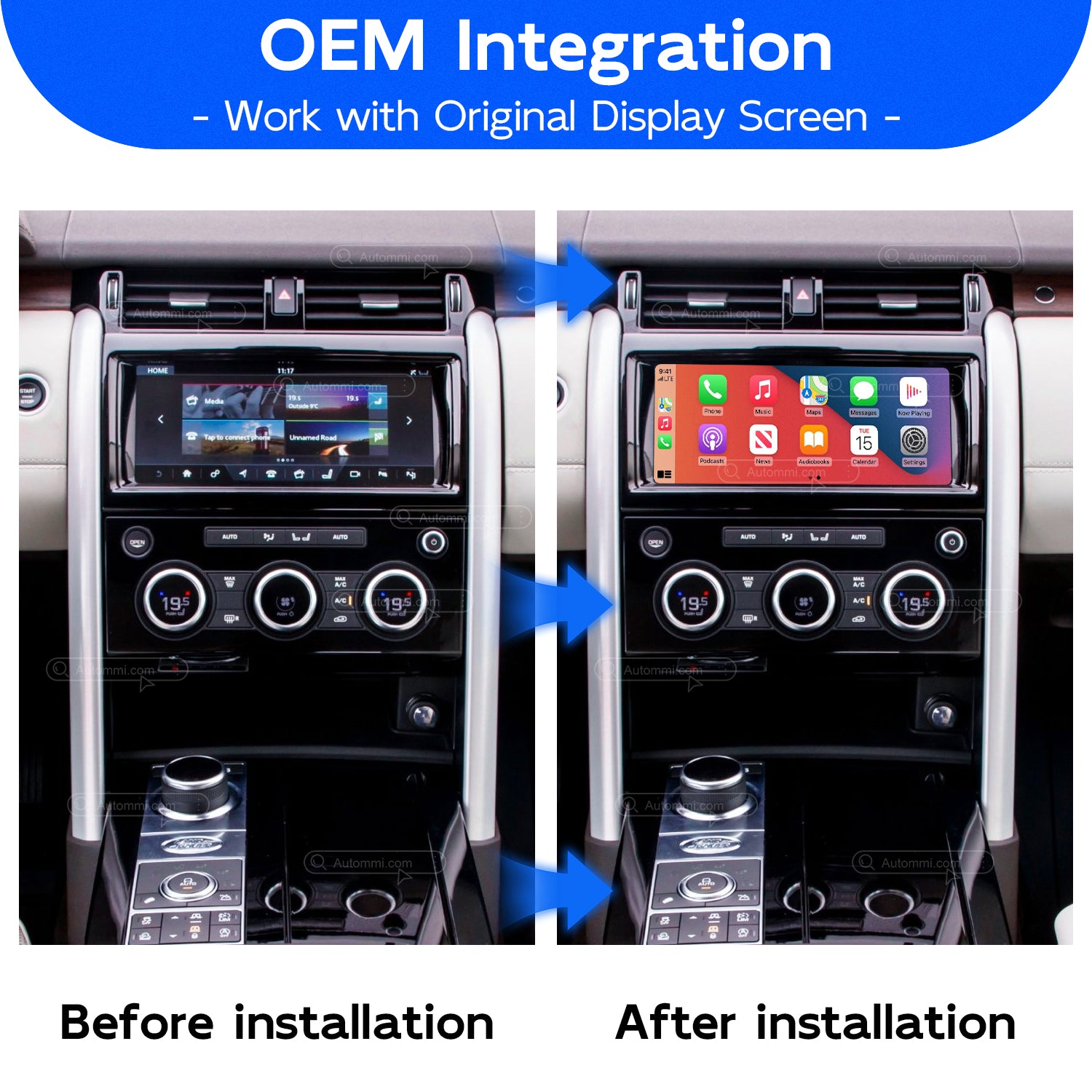 AutoMMI 2017-2019 Land Rover Discovery 5 (10.25 inch screen) Wireless Apple CarPlay Android Auto Decoder Module Interface Kit
