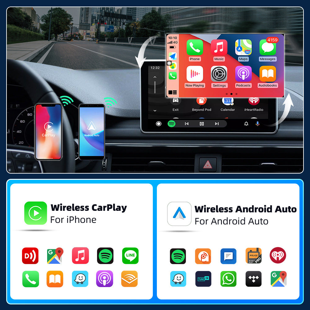2 in 1 Wireless Adapter & CarPlay Wireless Adapter USB for OEM Wired CarPlay for Factory Wired Car Play