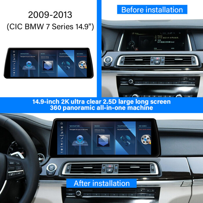 BMW CIC 7 series 12.3" 14.9" Ultra-thin Qualcomm Android Touch Screen gps navigation - Image 5