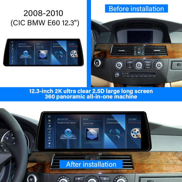 BMW CIC E60 12.3" 14.9" Ultra-thin Qualcomm Android Touch Screen gps navigation - Image 2