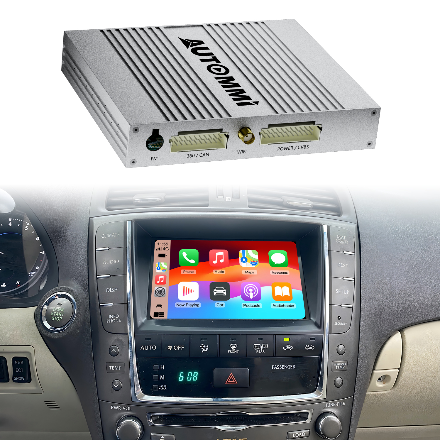 Autommi 2009-2014 Lexus ISF OEM Head Unit Wireless Apple CarPlay & Android Auto Module Integration Kits