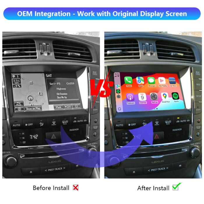 IS F Auto Electronics Wireless Apple Carplay Android Auto Navigation & GPS for Lexus Auto Integration Kits 2006-2010 - Image 2