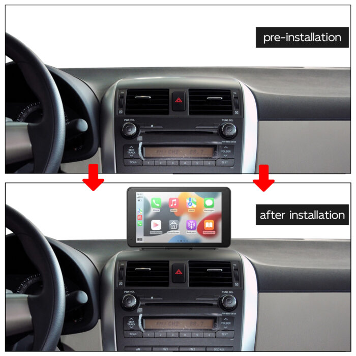 Portable 7 Inch Carplay Stereo Dashcam GPS Android Auto Screen with USB CD Player Backup Camera MP3 Connectivity for All Models - Image 2