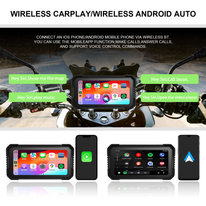 Motorbike Android Car Screen 6.25 Inch Applecarplay Android Auto WiFi IPS Waterproof and Dustproof Support OEM/ODM Portable - Image 2