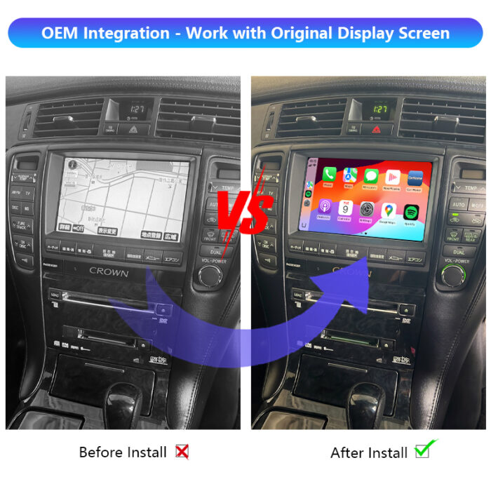 Crown GRS180 GRS181 GRS182 Royal Saloon Wireless Apple CarPlay and Android Auto Integration Kits Car Dvd Player for Toyota Car - Image 2