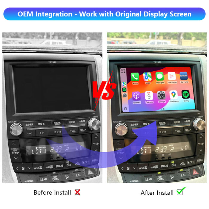 Alphard Vellfire OEM Head Units Wireless Apple CarPlay and Android Auto Integration Kits Car Dvd Player for 2008-2023 Toyota Car - Image 2