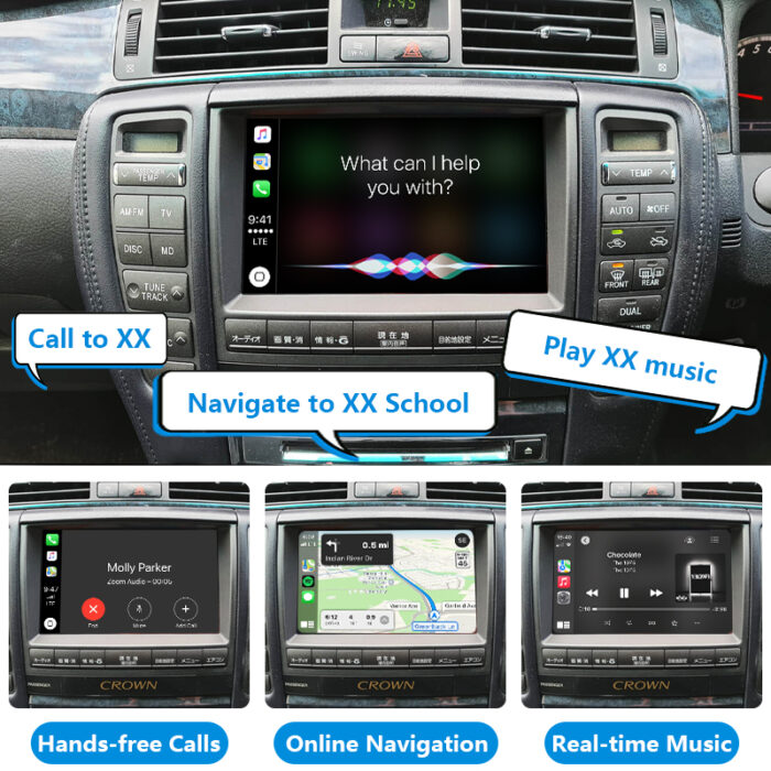 Crown GRS180 GRS181 GRS182 Royal Saloon Wireless Apple CarPlay and Android Auto Integration Kits Car Dvd Player for Toyota Car - Image 3
