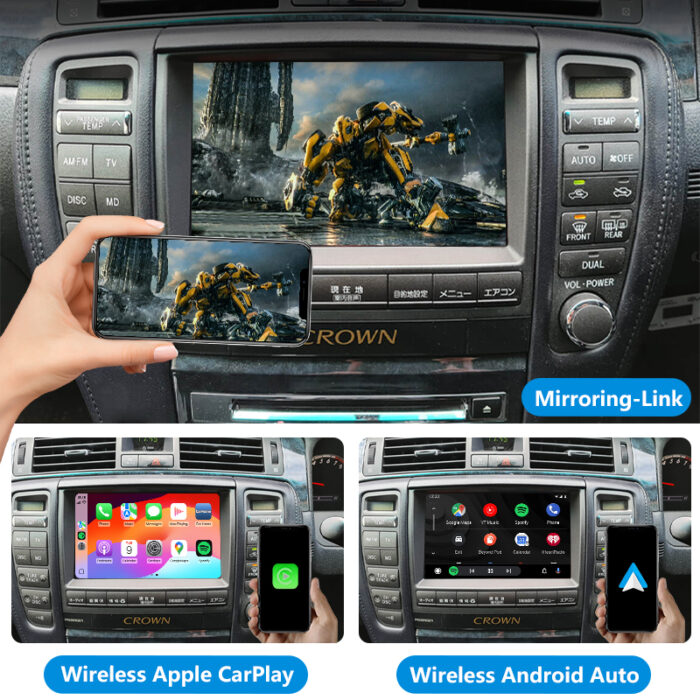 Crown GRS180 GRS181 GRS182 Royal Saloon Wireless Apple CarPlay and Android Auto Integration Kits Car Dvd Player for Toyota Car - Image 5