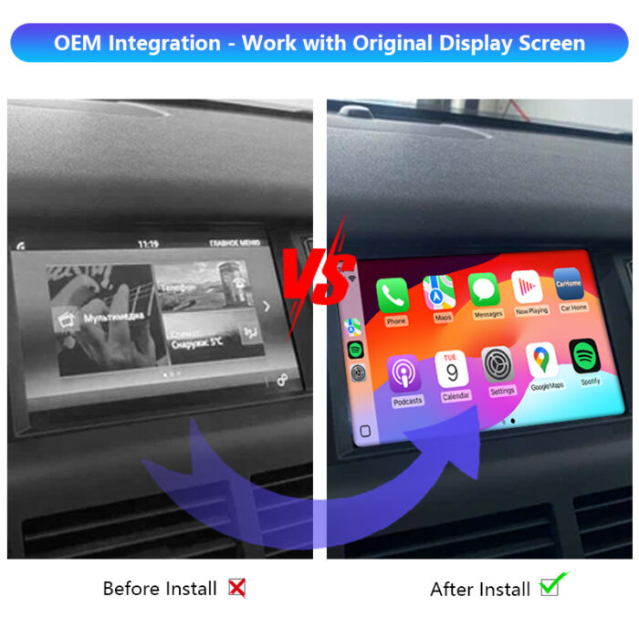 Autommi Wireless Apple CarPlay Android Auto Integration Kit for Land Rover Harman 8.8"/Harman 10.25/Bosch 8.8"/Denso Original Screen - Image 2