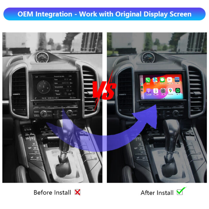 Autommi Wireless Apple CarPlay Android Auto Integration Kit for Porsche PCM3.0/PCM3.1/PCM4.0/CDR3.1 Original Screen - Image 2