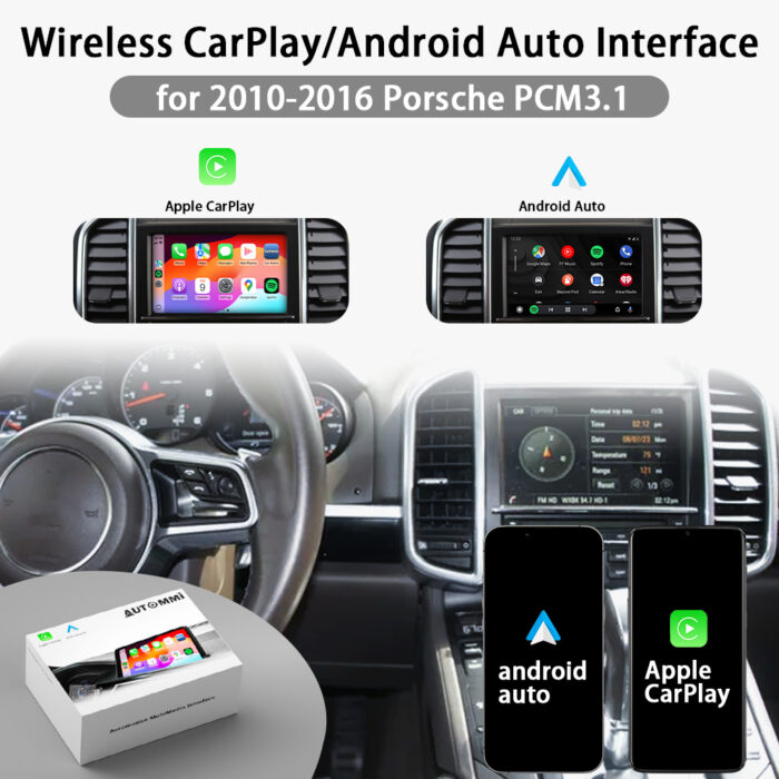 Autommi Wireless Apple CarPlay Android Auto Integration Kit for Porsche PCM3.0/PCM3.1/PCM4.0/CDR3.1 Original Screen - Image 6