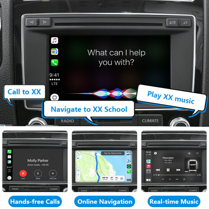 Autommi Wireless Apple CarPlay Android Auto Integration Kit for Volkswagen touareg 6.5/touareg 8/Golf/Phaeton Original Screen - Image 3