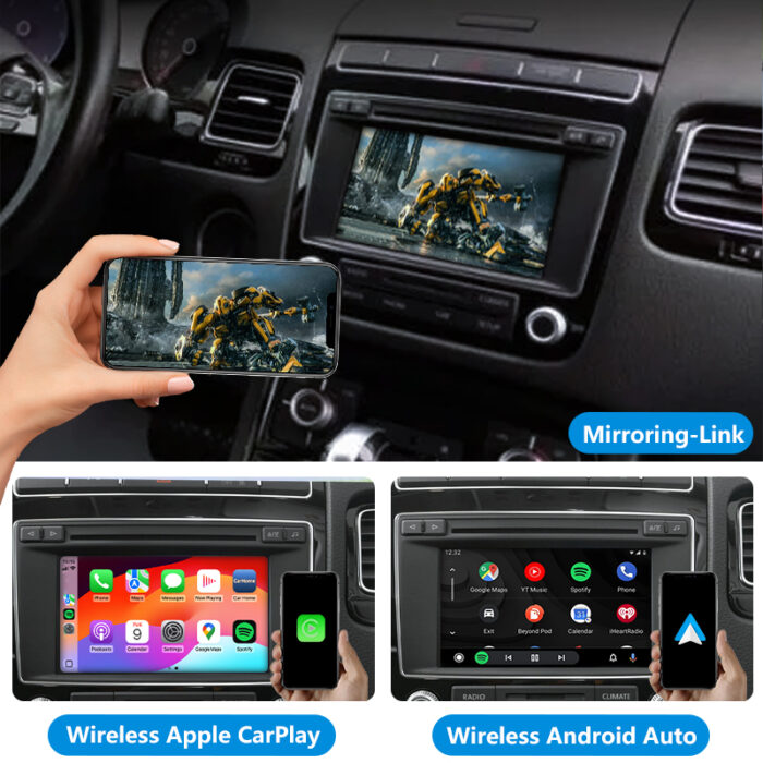 Autommi Wireless Apple CarPlay Android Auto Integration Kit for Volkswagen touareg 6.5/touareg 8/Golf/Phaeton Original Screen - Image 5