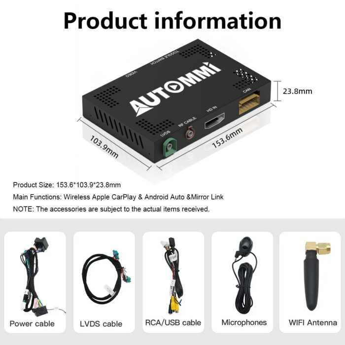 Explorer Escape Focus SYNC2 Auto Electronics Wireless CarPlay and Android Auto Integration for Ford OEM Retrofit Kit 2013 - 2016 - Image 6