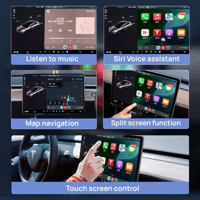 Tesla Model 3/Y Wireless Apple CarPlay Android Auto Integration kit Upgrade for 2017-2025 Tesla Original Screen - Image 3