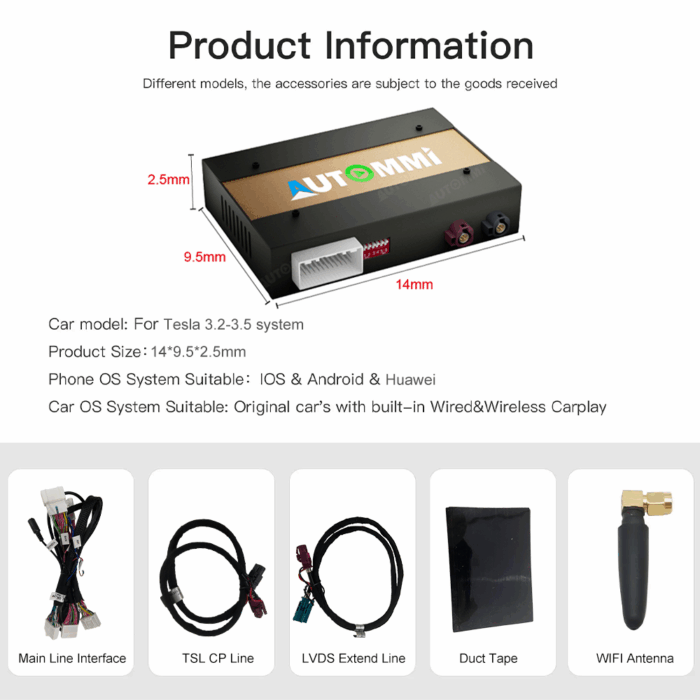 Tesla Model 3/Y Wireless Apple CarPlay Android Auto Integration kit Upgrade for 2017-2025 Tesla Original Screen - Image 5