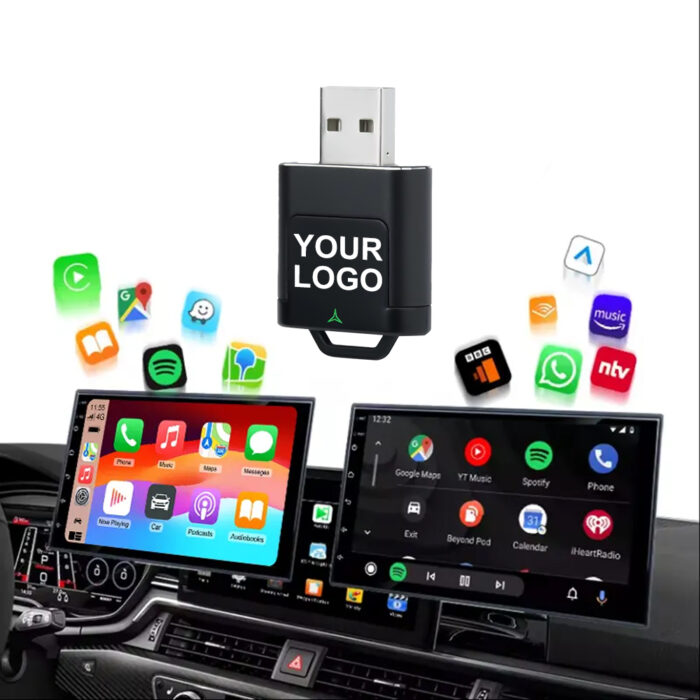 AUTOMMI 2In1 Wireless Dongle Apple CarPlay Android Auto USB Wired to Wireless Adapter for Original Wire CarPlay