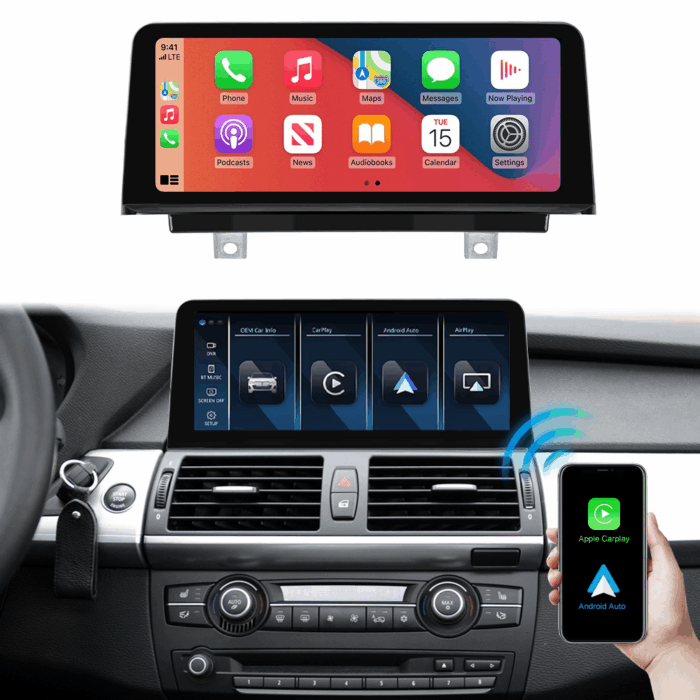 10.25''/12.3'' Touch Screen Car for BMW X5/X6 E70 E71 CCC System, Supports Apple CarPlay/Android Auto/Mirrorlink/GPS Navigation