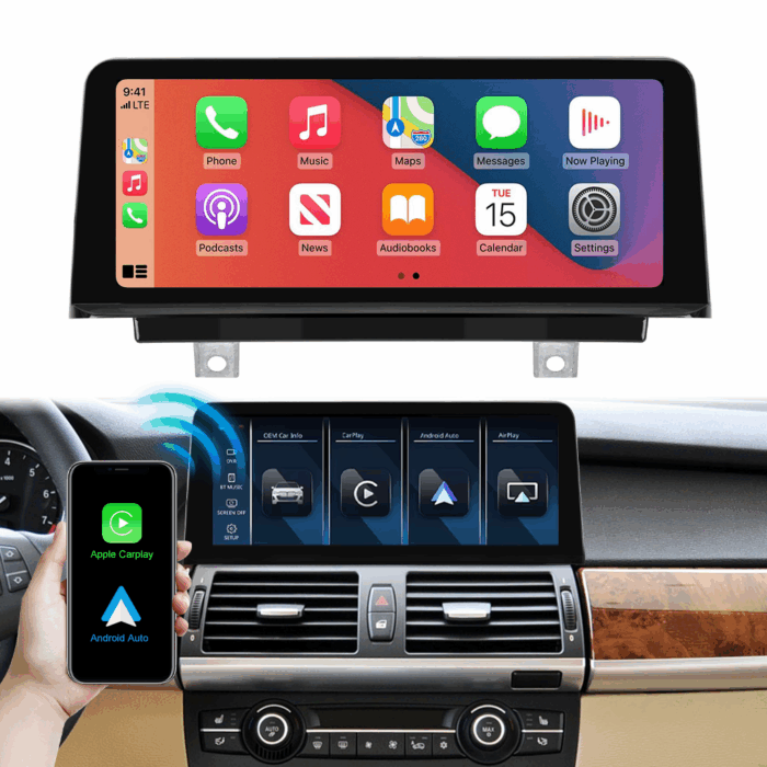 10.25"/12.3" Car Multimedia Touch Screen for BMW 5 Series E60 E61 E63 E90 E91 E92 CIC System Wireless CarPlay Android Auto