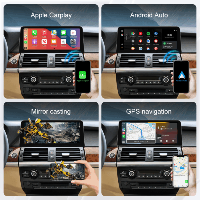 10.25"/12.3" Car Multimedia Touch Screen for BMW 5 Series E60 E61 E63 E90 E91 E92 CIC System Wireless CarPlay Android Auto - Image 3