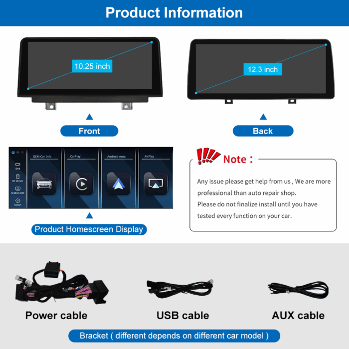 10.25"/12.3" Car Multimedia Touch Screen for BMW 5 Series E60 E61 E63 E90 E91 E92 CIC System Wireless CarPlay Android Auto - Image 5