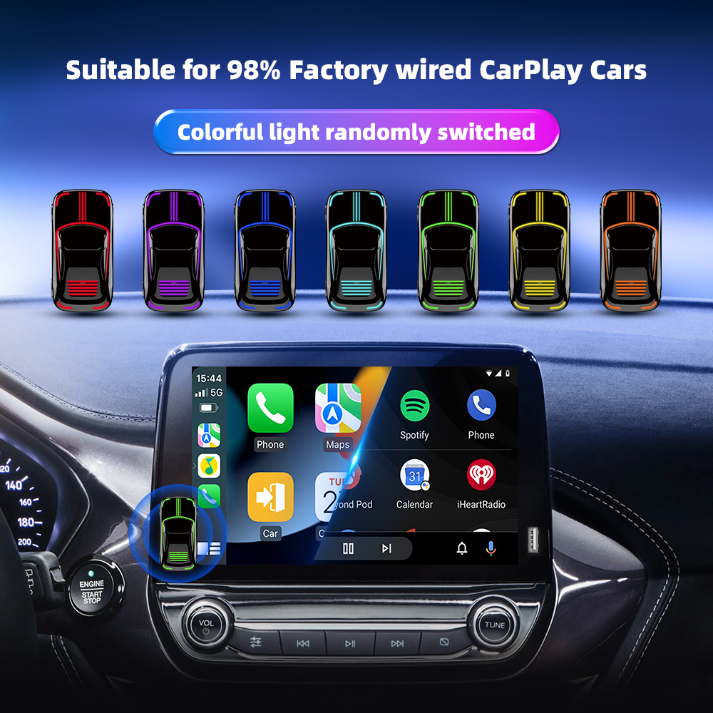 Autommi Manufacturing Wireless Carplay Adapter Dual Connector Smart Carplay Ai Box Support Wireless Carplay Android Auto 2 in 1 - Image 3