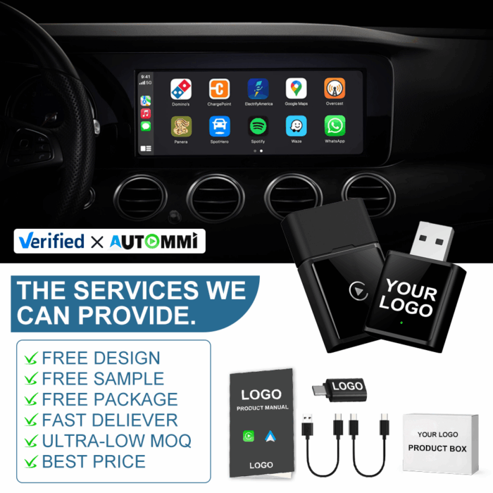 AUTOMMI 2In1 Wireless Dongle Apple CarPlay Android Auto USB Wired to Wireless Adapter for Original Wire CarPlay - Image 2