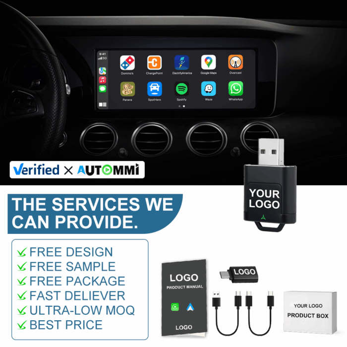 AUTOMMI 2In1 Wireless Dongle Apple CarPlay Android Auto USB Wired to Wireless Adapter for Original Wire CarPlay - Image 2
