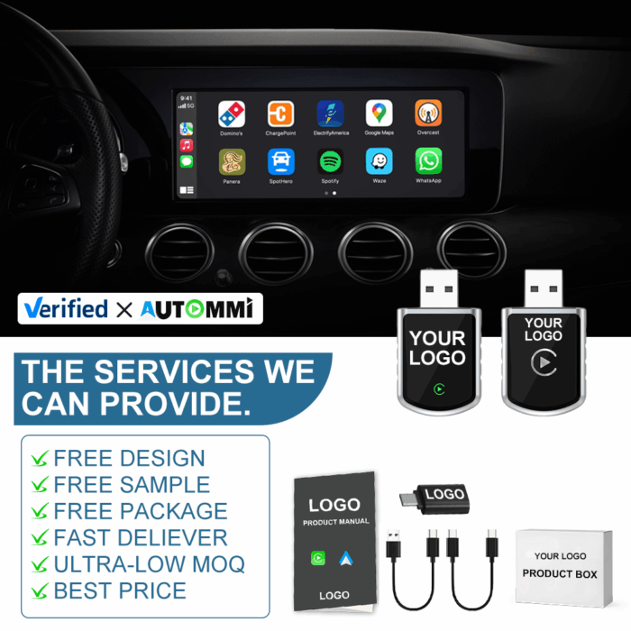 AUTOMMI 2In1 Wireless Dongle Apple CarPlay Android Auto USB Wired to Wireless Adapter for Original Wire CarPlay - Image 2