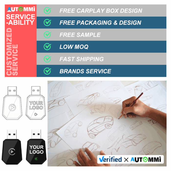 AUTOMMI 2In1 Wireless Dongle Apple CarPlay Android Auto USB Wired to Wireless Adapter for Original Wire CarPlay - Image 5