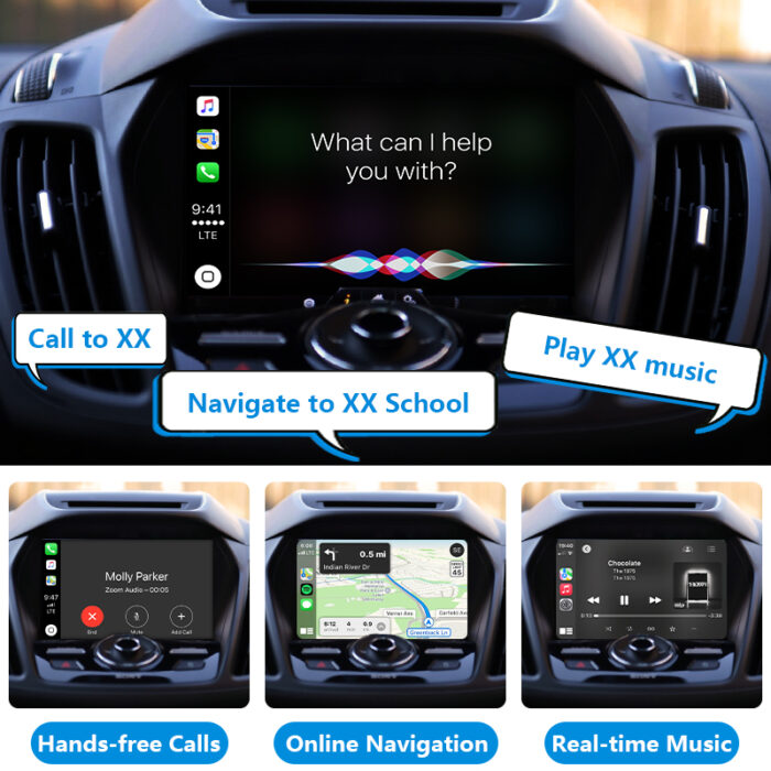 Explorer Escape Focus SYNC2 Auto Electronics Wireless CarPlay and Android Auto Integration for Ford OEM Retrofit Kit 2013 - 2016 - Image 3