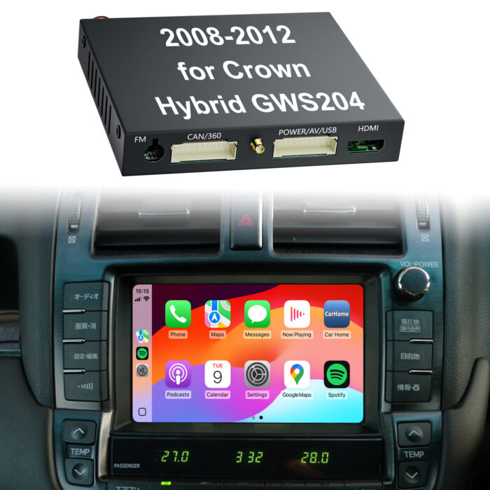 Crown Hybrid GWS204 OEM Head Units Wireless Apple CarPlay and Android Auto Integration Kits Car DVD Player for 2008-2012 Toyota