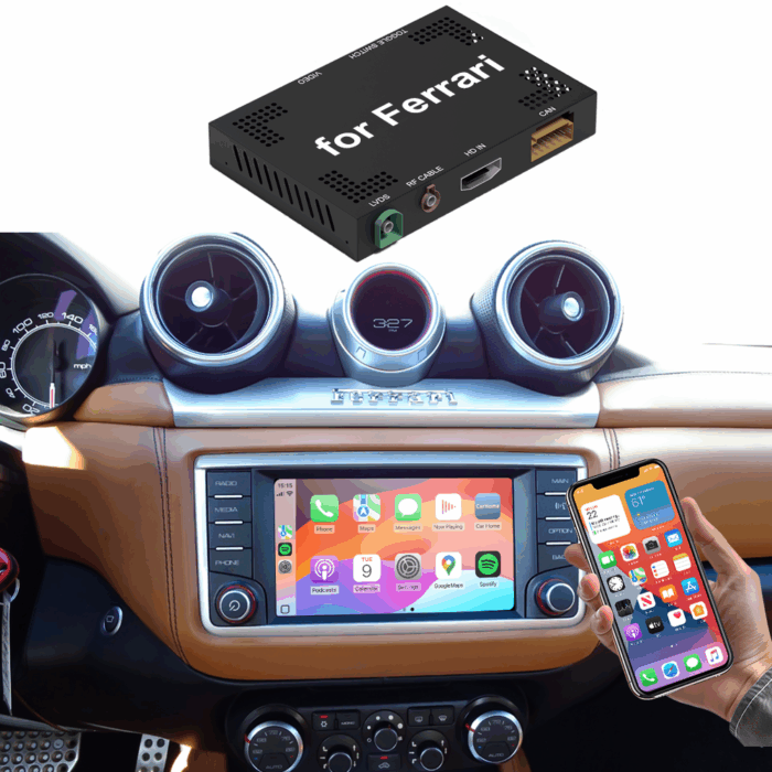 Fast Delivery USB Portable Mirror Link Navigation Car Player Wireless Android Auto Carplay Module for 2015 Ferrari California T