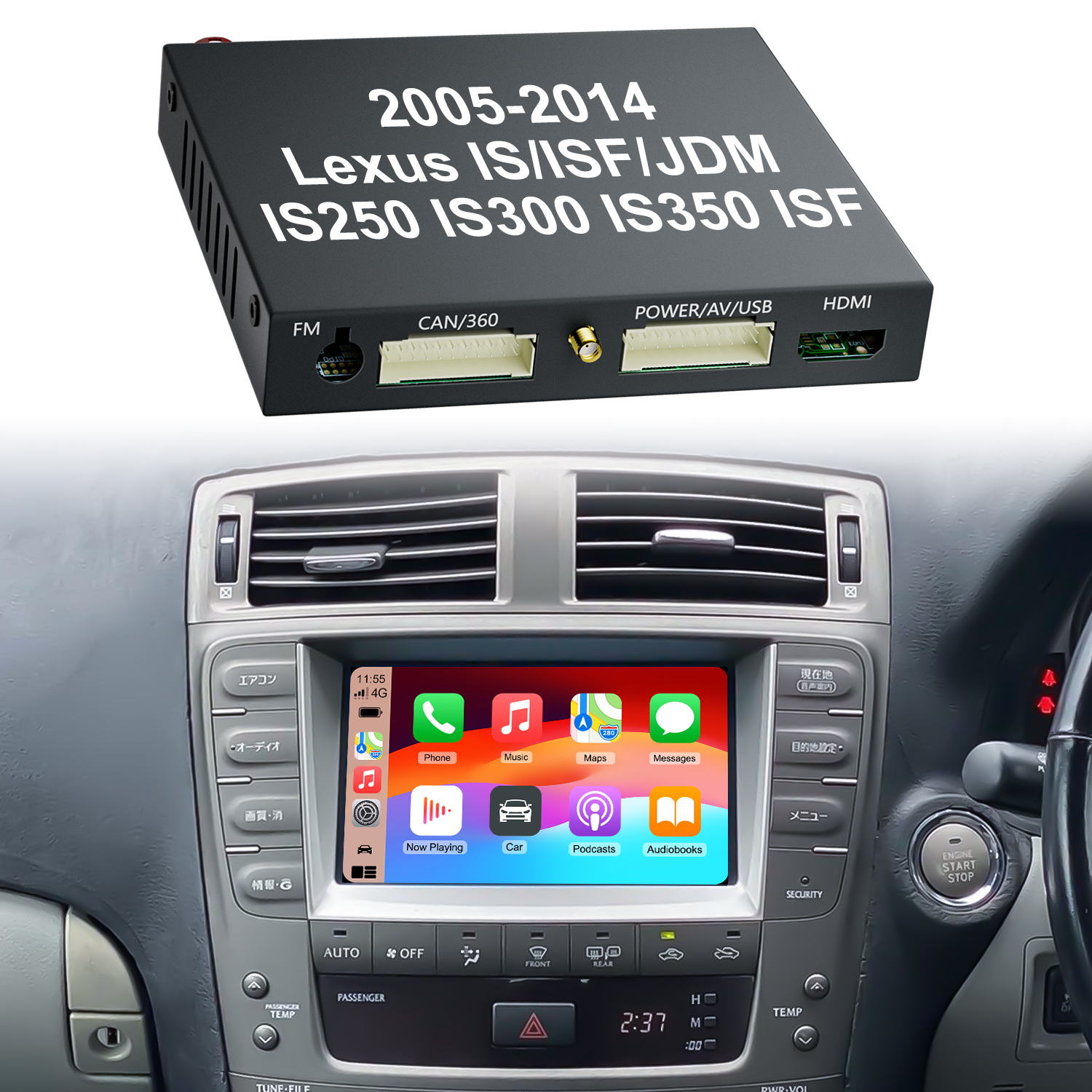Autommi 2005-2014 Lexus IS/ISF/JDM IS250 IS300 IS350 ISF OEM Wireless Apple CarPlay & Android Auto Integration Module Kits