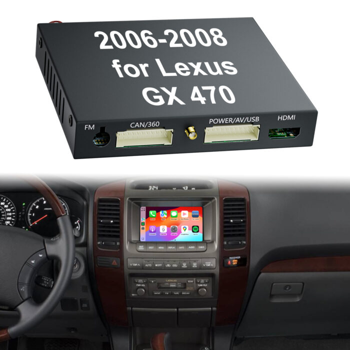 2006-2008 GX470 Wireless Apple CarPlay Android Auto Mirror Link Retrofit Integration Kit Car DVD Player for Lexus GX470 CarPlay