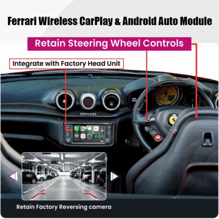458 F142 488 F142M CarPlay Mirror Link Wireless Apple CarPlay Android Auto Kits Decoder Interface for 2009 - 2025 Ferrari Car - Image 3