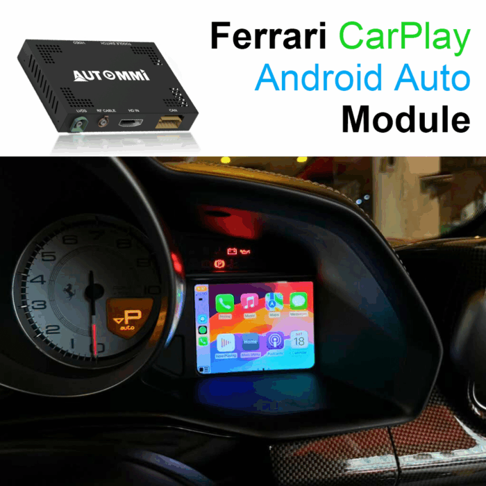Autommi Wireless Android Auto Apple CarPlay Upgrade Module for Ferrari 488 458 F8 F12 Carplay Car Multimedia Interface - Image 2