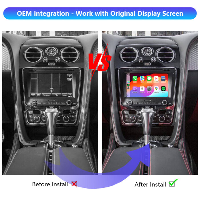 Flying Auto Electronics Wireless CarPlay Adapter Android Auto Interface Module Box for 2012 - 2019 Bentley Auto Integration Kits - Image 2