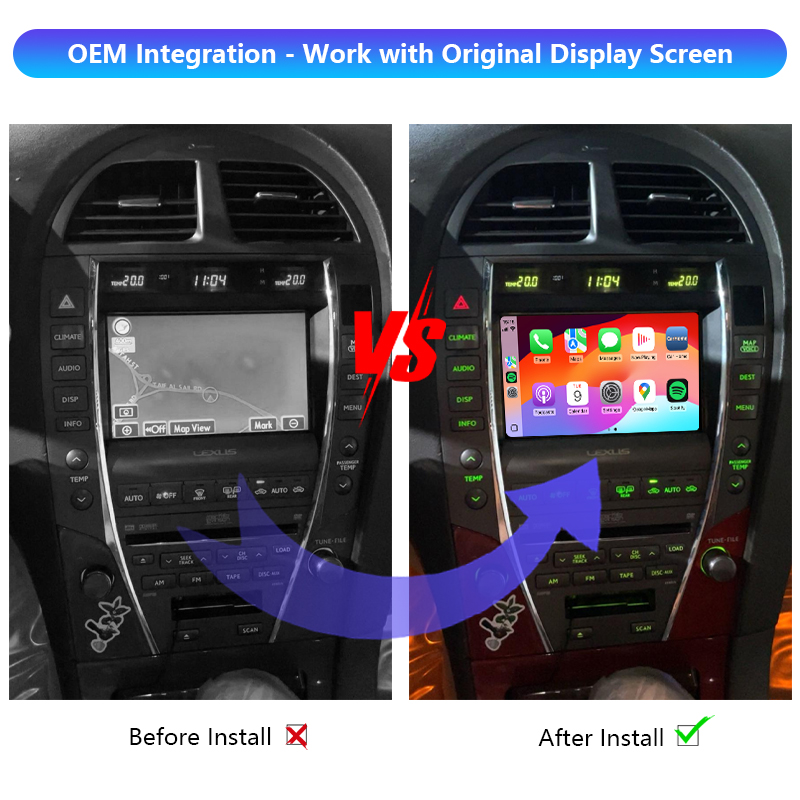 2008 Lexus ES350 OEM Head Units Wireless Apple CarPlay & Android Auto Module Integration Kits - Image 2