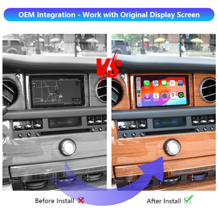 Cullinan Phantom Auto Electronics Upgrade Wireless CarPlay Adapter Android Auto Interface Module Box for 2009 - 2016 Rolls-Royce - Image 2