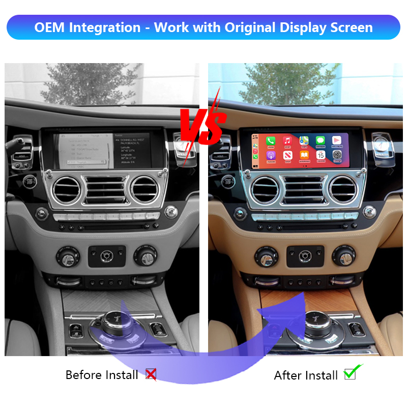 Wraith Auto Electronics Upgrade Wireless CarPlay Adapter Android Auto Interface Module Box for 2013 - 2015 Rolls-Royce - Image 2