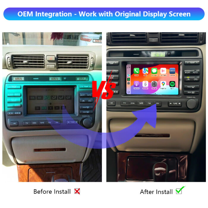 Crown JZS 171/175 Original Head Units Wireless Apple CarPlay and Android Auto Integration Kit Auto Electronics for Toyota Car - Image 3