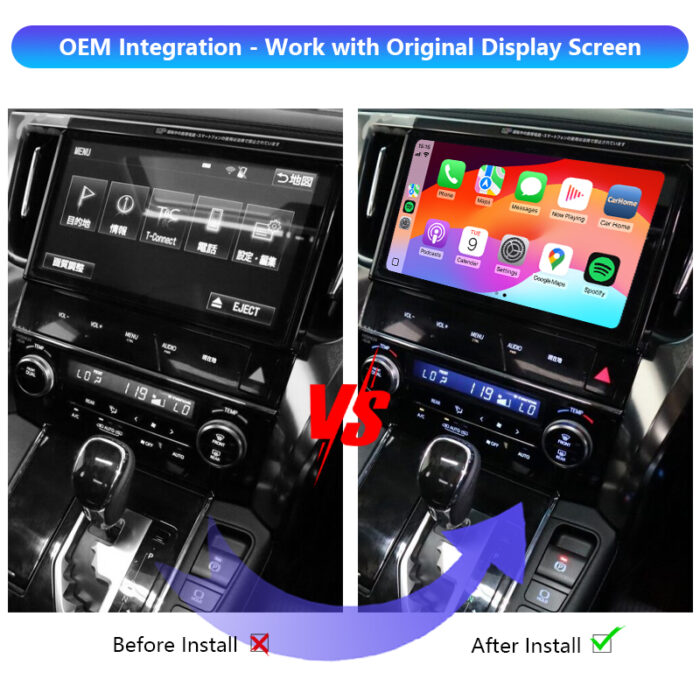 Z66T/ZA4T/Y66T/Z68T /Y68T/Y64T/W66T/W68T Wireless Apple CarPlay and Android Auto Integration Kits Car DVD Player for 2015-2019 Toyota Alphard Vellfire Car - Image 2