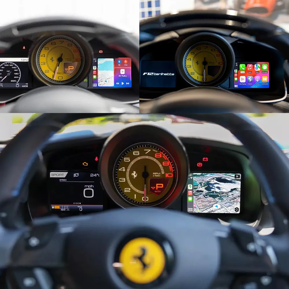 Ferrari 458 (F142) 488 (F142M) F12Berlinetta (F152) F8 (F142MFL) 812 Superfast (F152M) GTC4Lusso (F151M) Portofino (F164) California T (F149M) Roma (F169) SF90 (F173) 2009-2023 FRI Apple Carplay and Android Auto Kit - Image 6